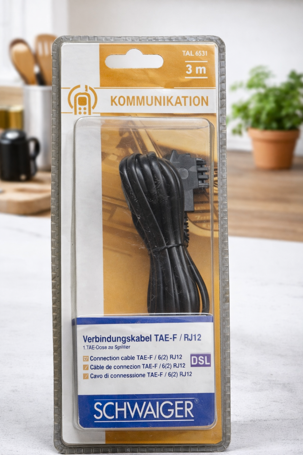 Schwaiger TAL6531 TAE-F RJ12 Verbindungskabel 1.TAE Dose Splitter